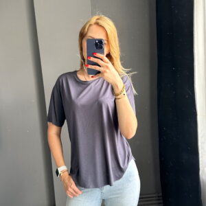Oysh salaş kesim Tshirt-Füme