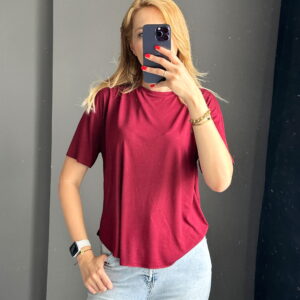 Oysh salaş kesim Tshirt-Bordo
