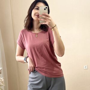 Orjinal kumaş likralı T-shirt